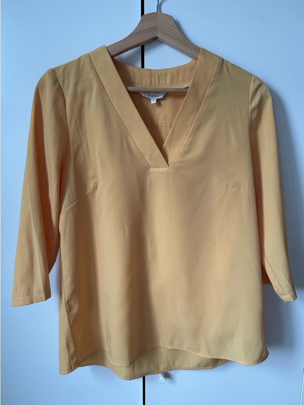 Lightweight Mustard Yellow V-Neck Women's Top
